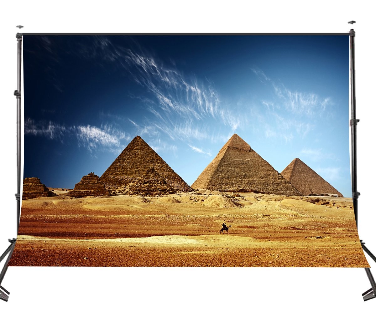 7x5ft Egyptian Backdrop Desert Blue Sky Pyramids Photo Background Photography