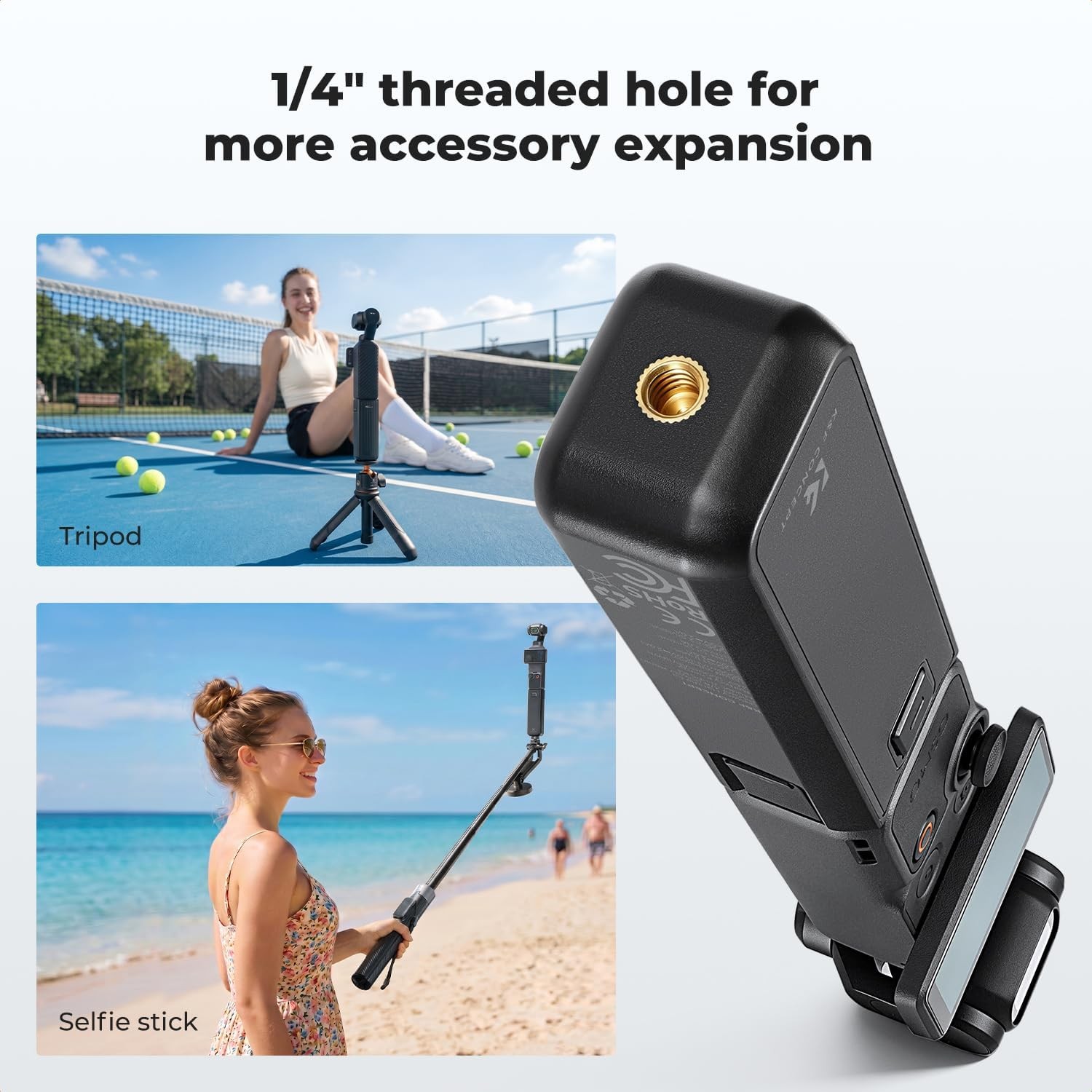 K&F CONCEPT 5000mAh Battery Handle Grip USB-C Charging for DJI Pocket 3/Pocket 4