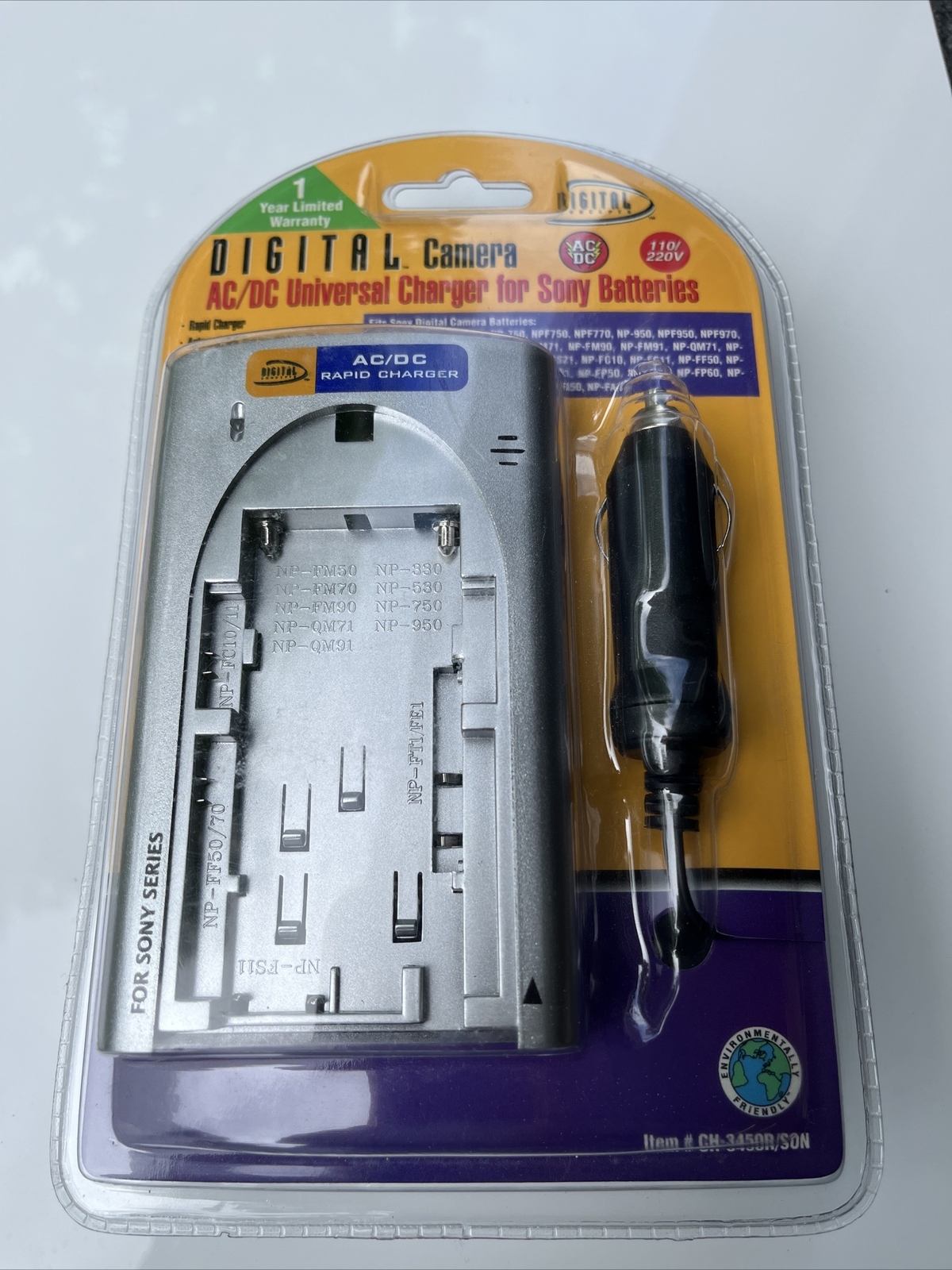 NOS Digital Concepts AC/DC Universal Charger for Sony Batteries (CH-3450/SON)