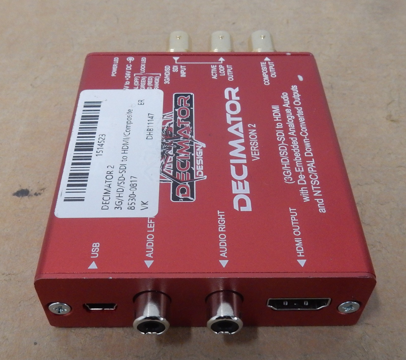 DECIMATOR 2 3G/HD/SD-SDI to HDMI/Composite Miniature Converter – No AC Adapter