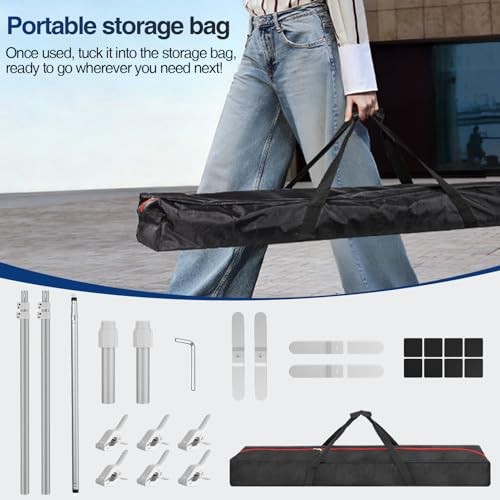 Backdrop Stand Heavy Duty 10x10Ft, Pipe and Drape Photo Background Silver