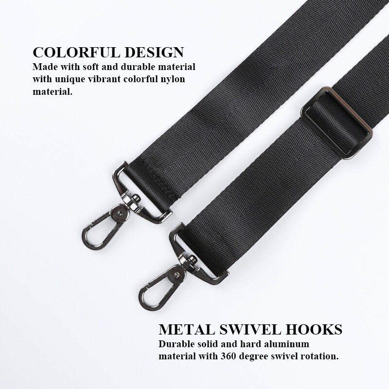 Shoulder Strap Adjustable Wide Soft Padded w Metal Hook for Laptop Travel Bag