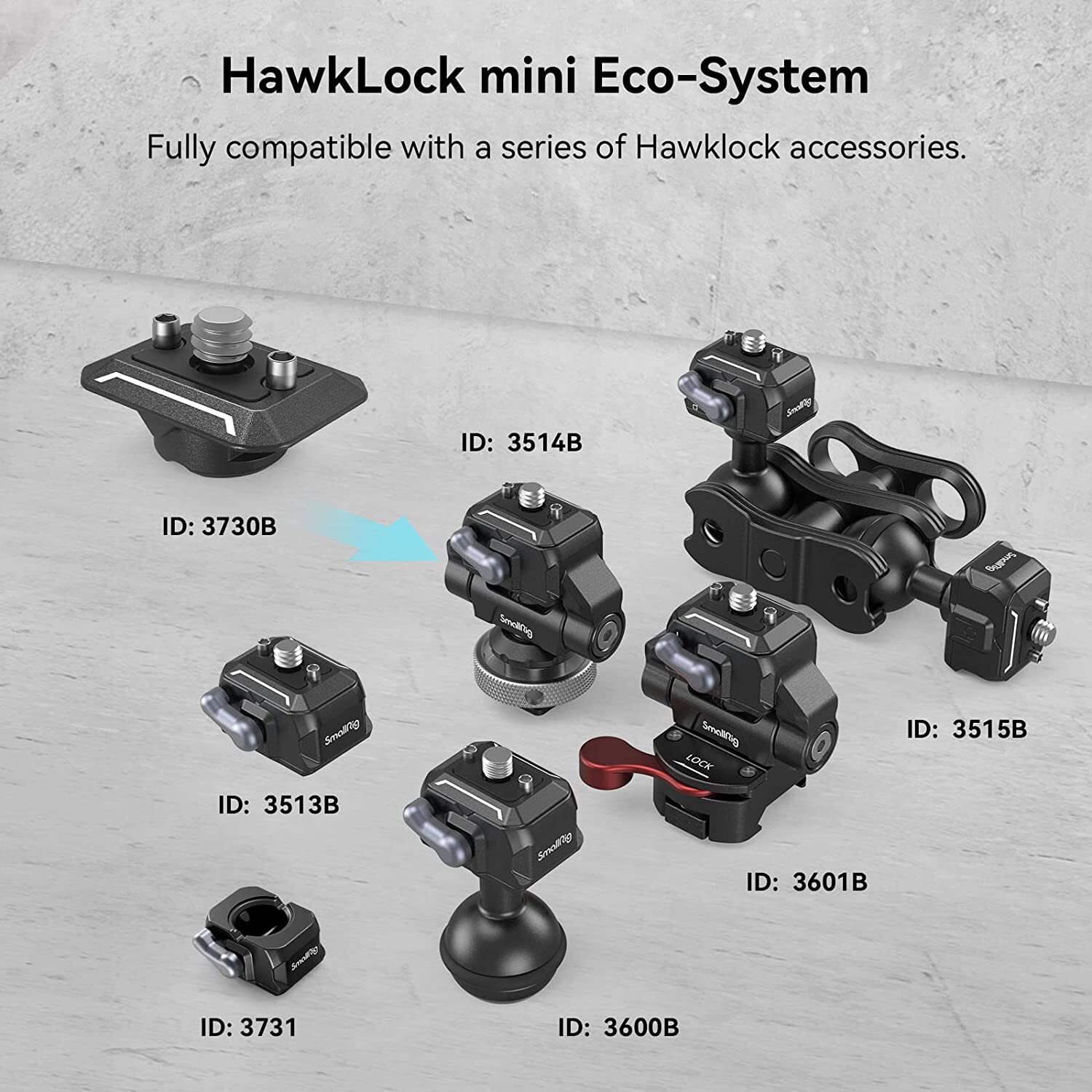 SmallRig Quick Release Plate w/ 1/4″ Screw HawkLock QR Top Plate for Stabilizer