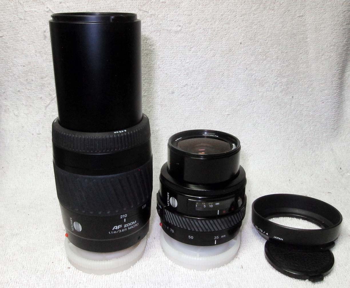 TWO (2) MINOLTA AF Zoom SLR DSLR Lenses. 35-70mm & 70-210mm. Film/Digital.Maxxum