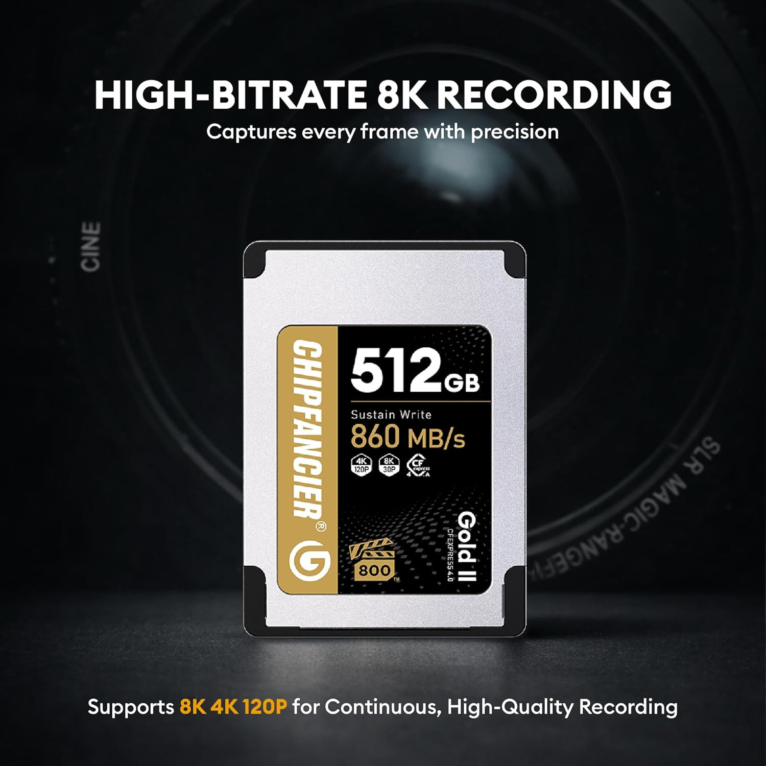 Gold II 512GB Cfexpress 4.0 Type a Card VPG800 Certified Sustained Read 1780Mb/S