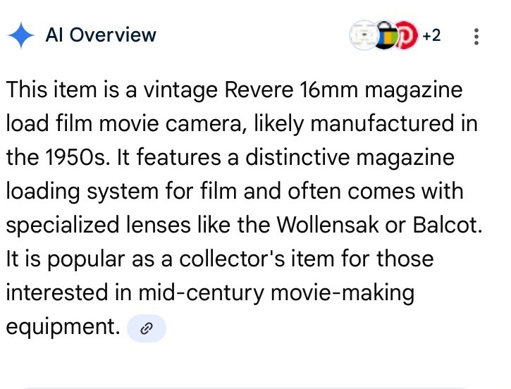 Vtg Revere 16mm Magazine Load Film Movie Camera 1940’s-1950’s w/ Case Untested