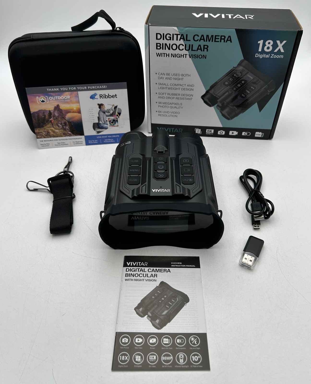 Vivitar 6K Binocular Camcorder Camera Night Vision 18X Zoom