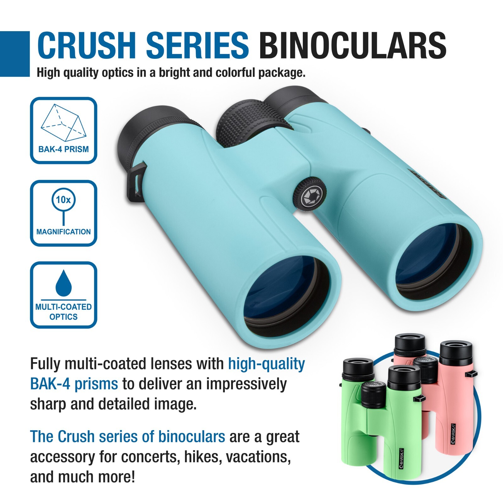 Barska 10x42mm Crush Binoculars (Breeze) AB12978