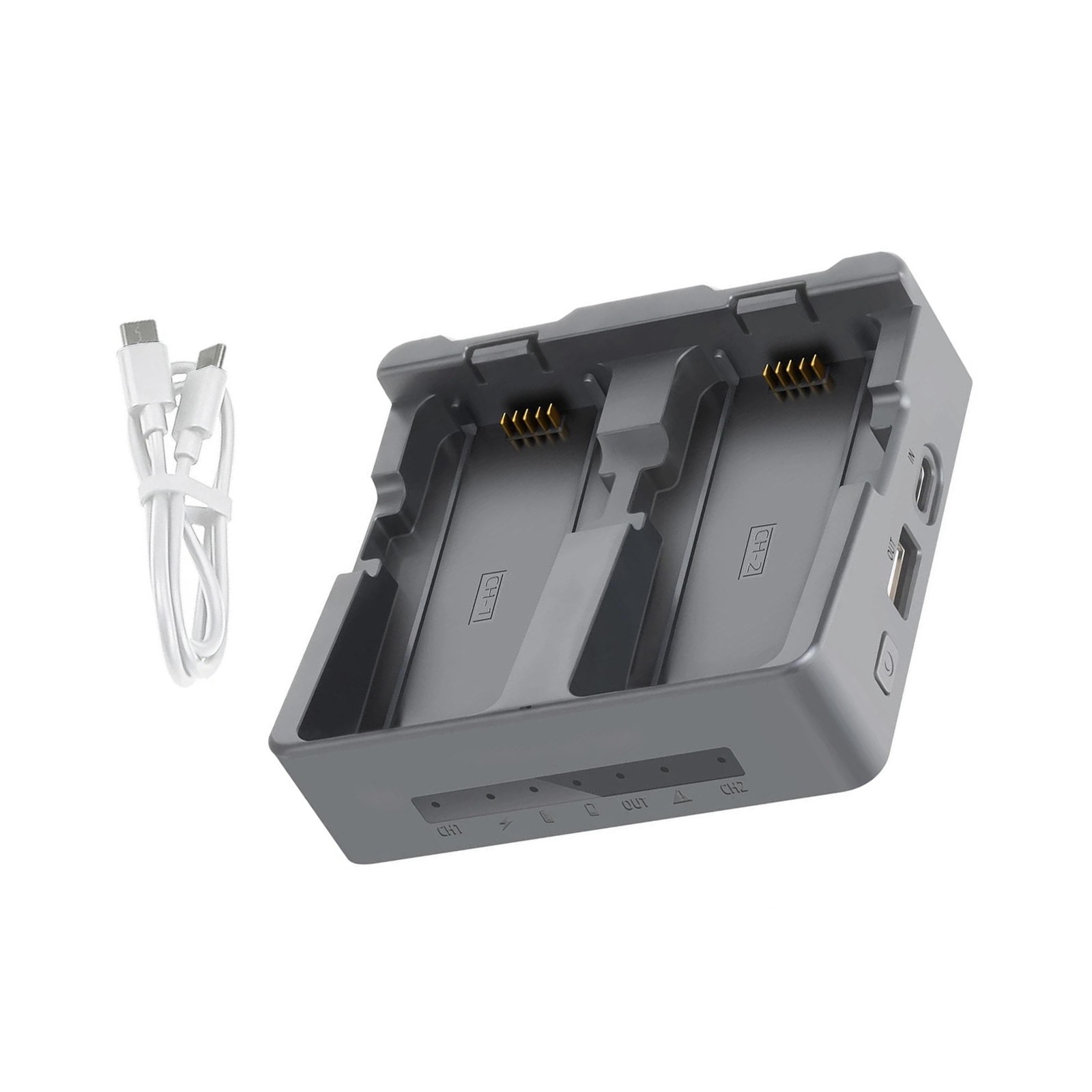 Dual Port Battery Charger Hub for DJI Neo 2 Drone Controller and Accessory Gear
