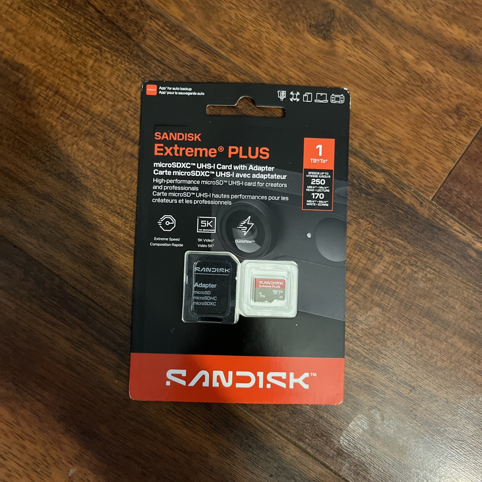 NIB – SANDISK Extreme PLUS 1TB MicroSDXC 250mb/s Read/170mb/s Write speed