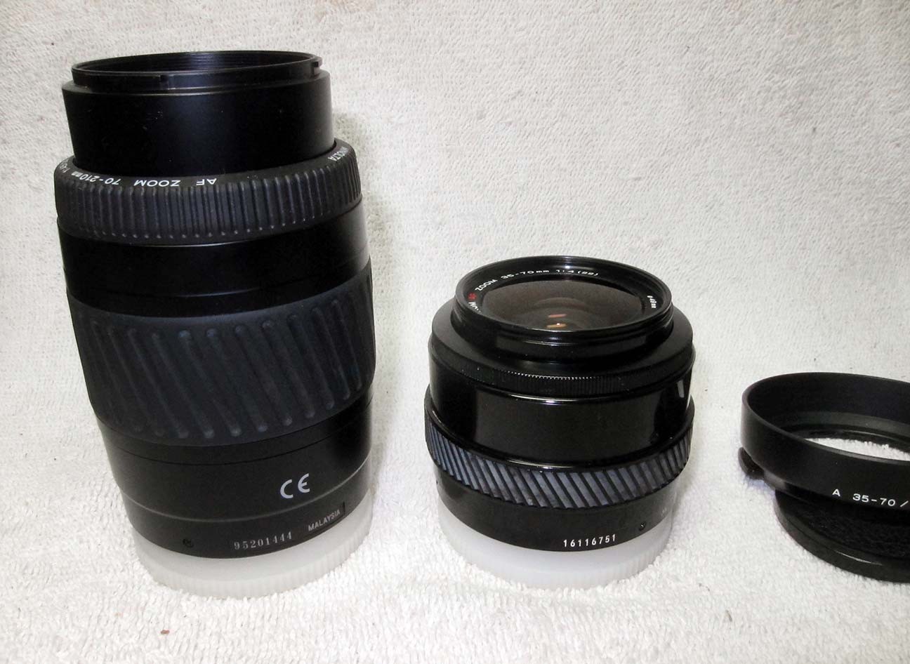 TWO (2) MINOLTA AF Zoom SLR DSLR Lenses. 35-70mm & 70-210mm. Film/Digital.Maxxum
