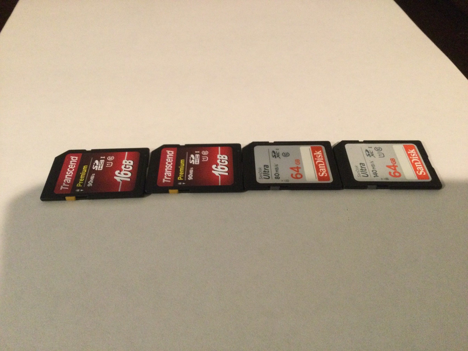 SanDisk 64GB SDXC Memory Cards Qty 2, Transcend 16GB SDHC Memory Cards Qty 2