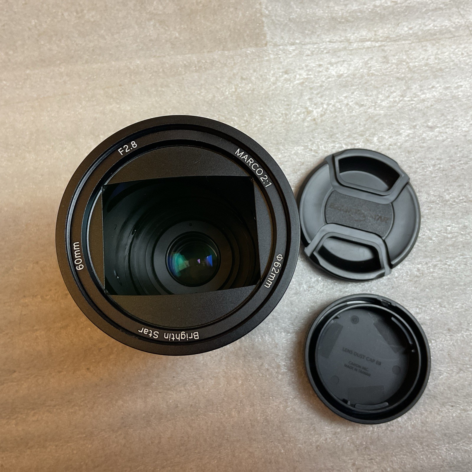 Brightin Star Macro 60mm F2.8 2X mag., Canon EF-M Mount, See Pics & Description