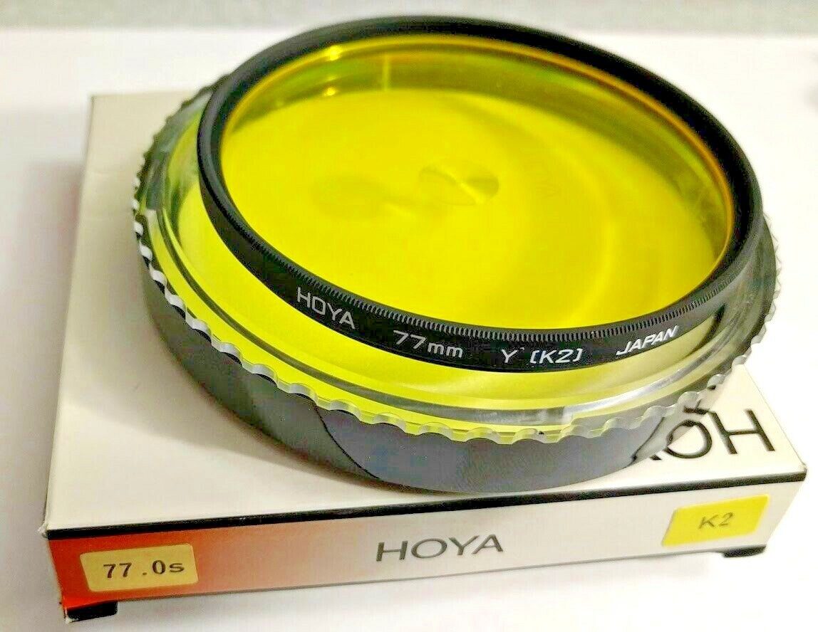 Genuine Hoya 77mm Yellow Y K2 #K2 K-2 k 2 Glass Lens Filter Made in Japan 77 mm