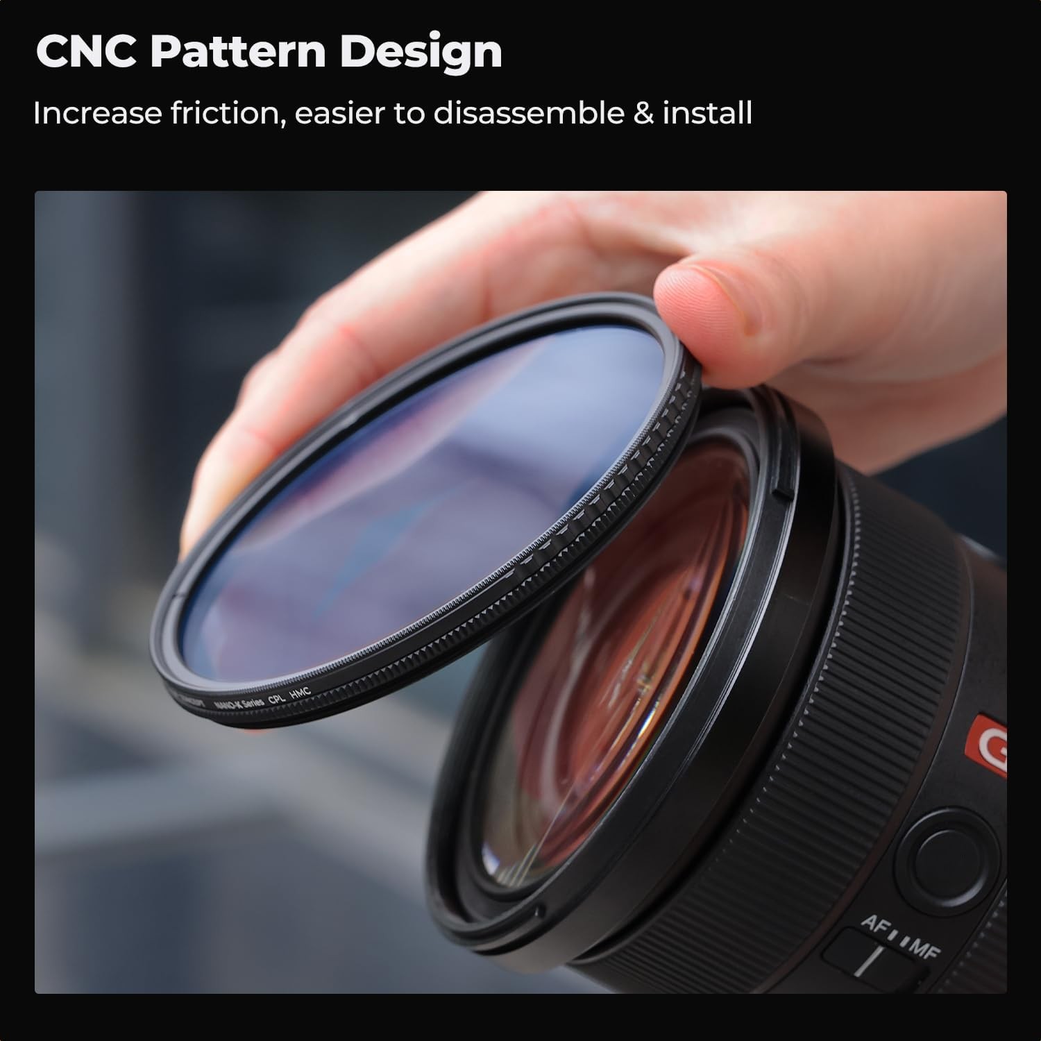 K&F Concept 37-95mm Circular Polarizer Filter CPL Filter with Cleaning Cloth