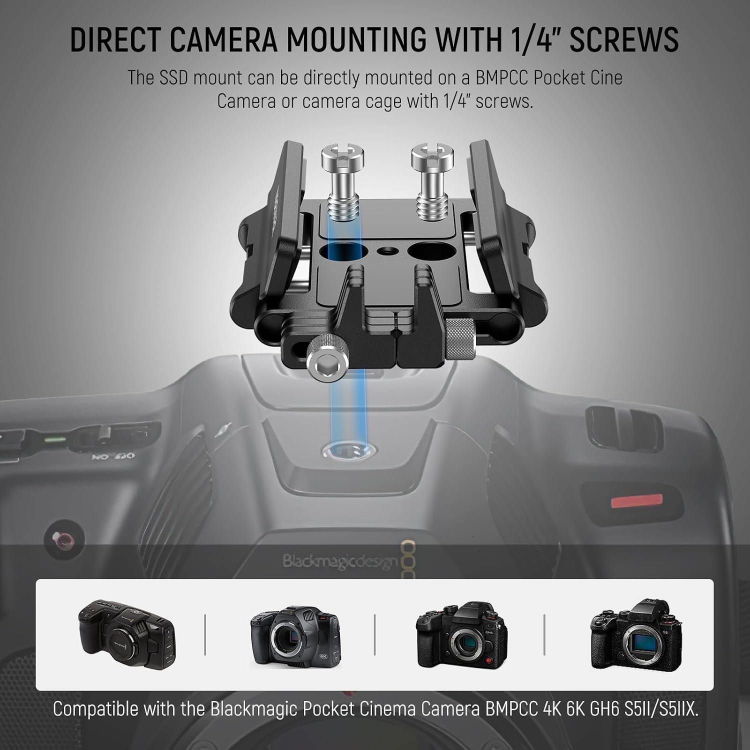 Mount Bracket SSD Holder with Cold Shoe