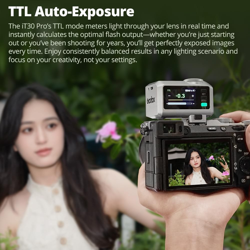 USA Godox iT30Pro iT30 Pro C/N/S2.8″ Touchscreen Pocket Flash TTL Auto-Exposure