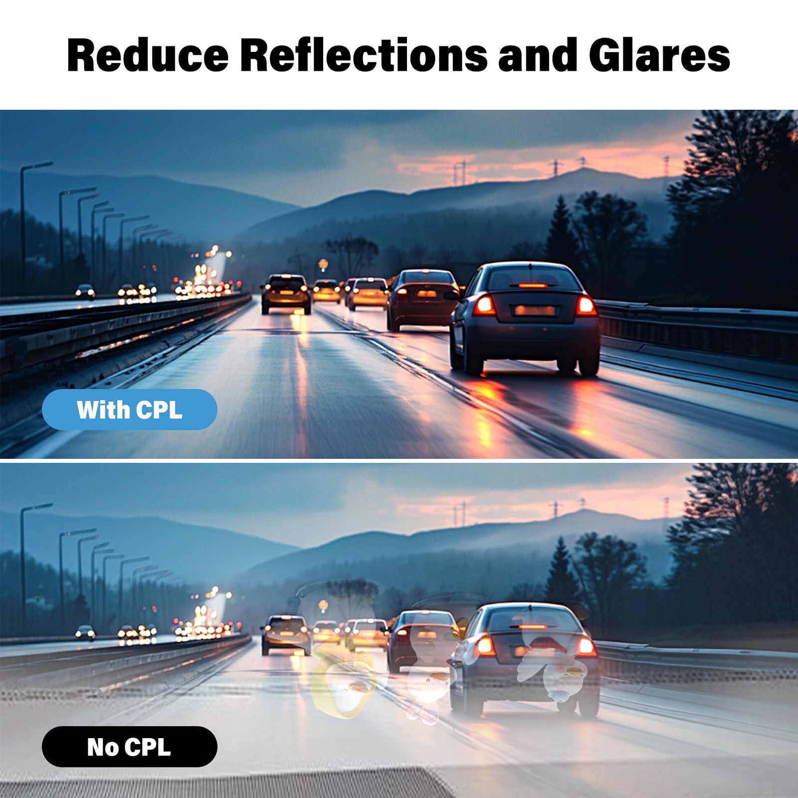 CPL Anti-Glare Filter,Circular Polarizer Lens for Rove R2-4K,R2-4K PRO,R2-4K …