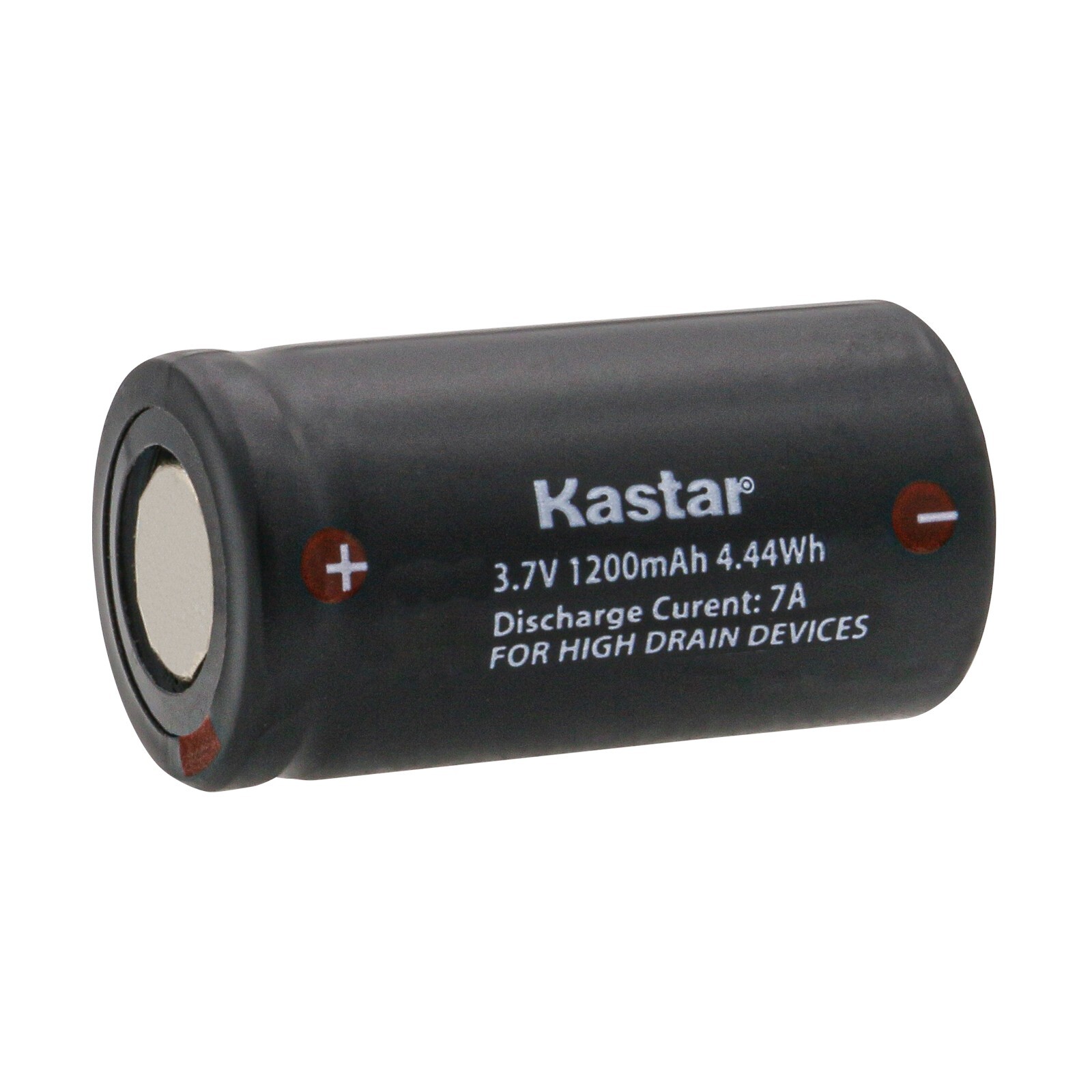 Kastar 3.7V 1200mAh 18350 Flat Top High Drain 7A Discharge Rechargeable Battery