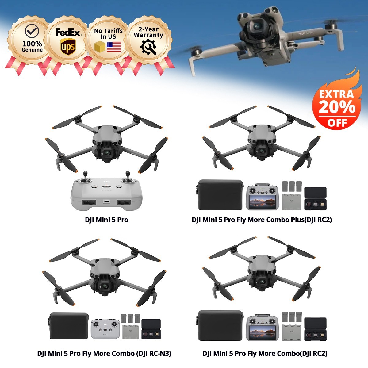 DJI Mini 5 Pro / DJI Neo 2/ DJI Avata DJI Camera Drone Quadcopter-100% Genuine
