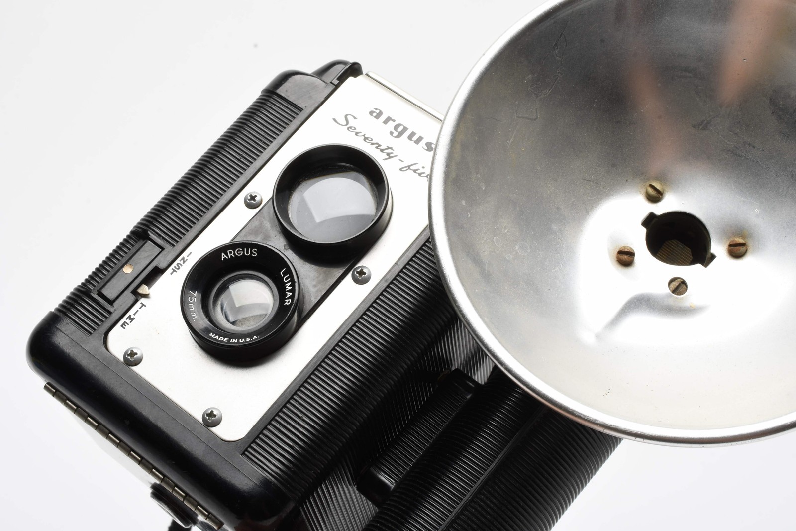 Argus Seventy-Five TLR camera w/Flash reflector, works, Vintage