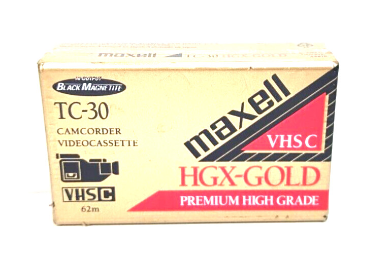 Maxwell VHS-C TC-30 HGX-Gold Premium High Grade Video Tape Brand New Sealed