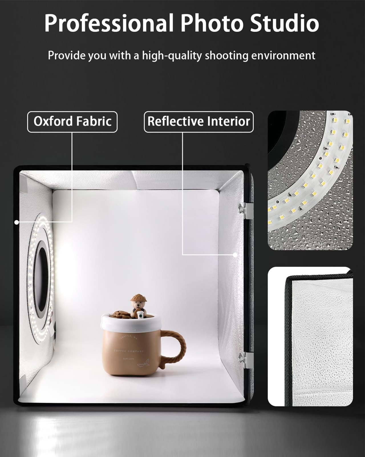 Light Box Photography, Portable Photo Studio Booth Box, 10 x 10 Professional Min