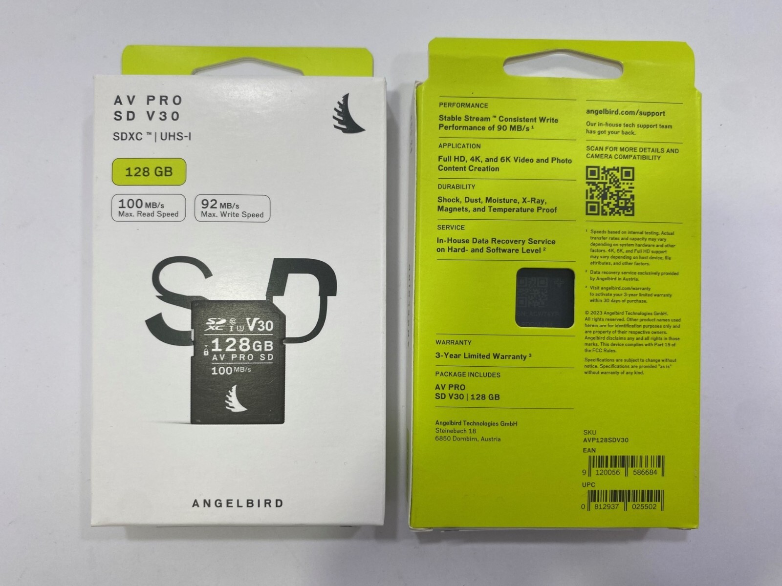 2x AngelBird AV Pro SD V30 128GB – AVP128SDV30