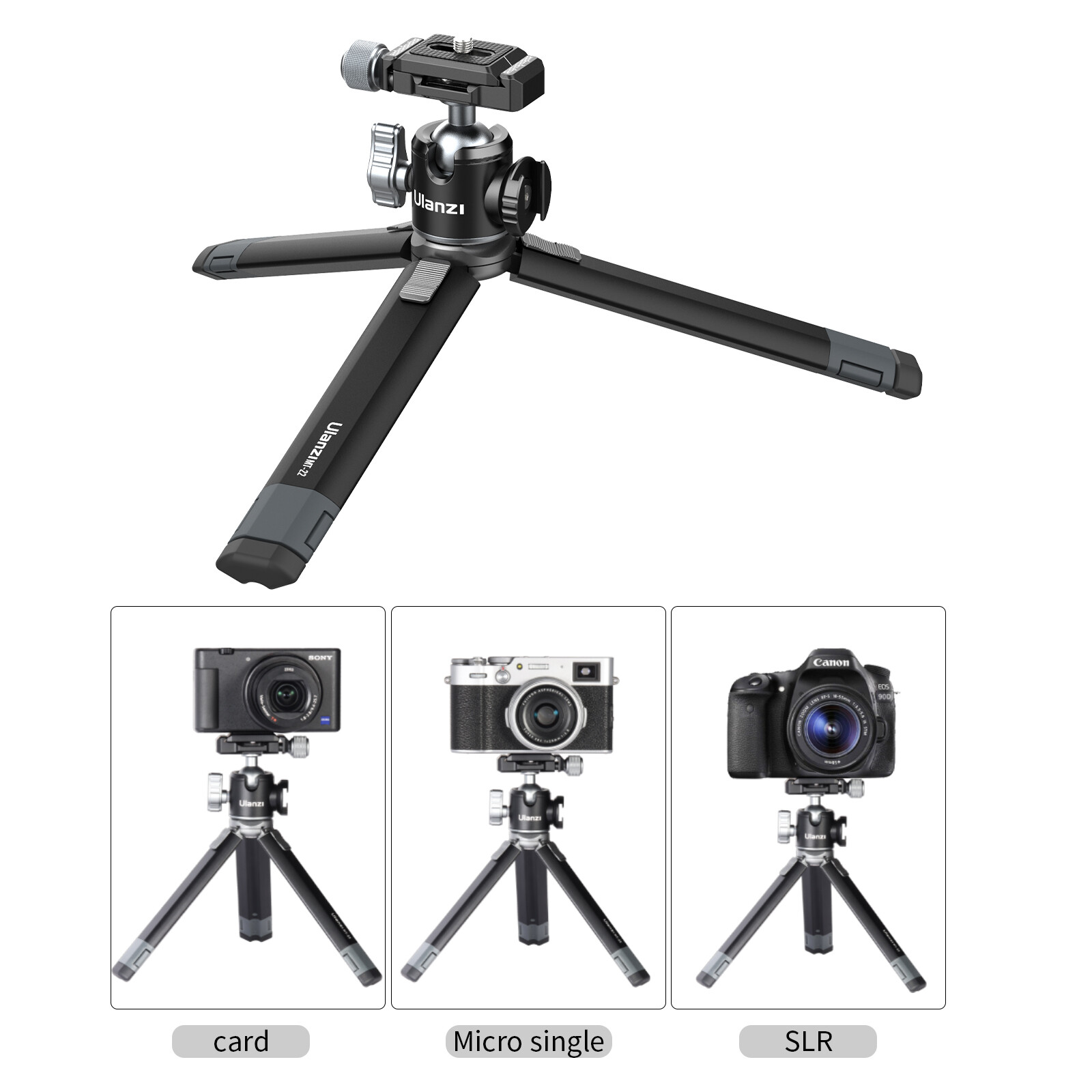Ulanzi MT-24 Metal Table Tripod with Cold Shoe for DSLR Camera Phone