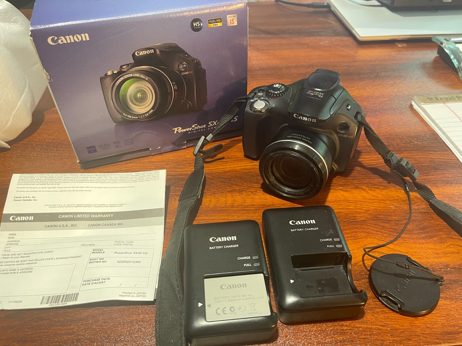 Canon PowerShot SX40 HS Digital Camera – 12.1MP 35x Zoom w/ Chargers, Battery