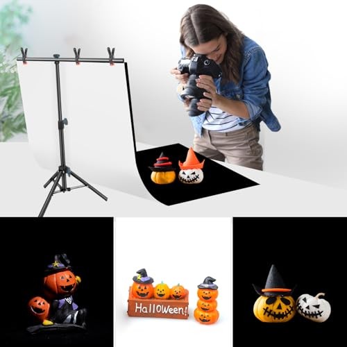 Product Photography Photo Backdrops Stand Kit, Photo 2.2 x 2.5 Ft White & Black