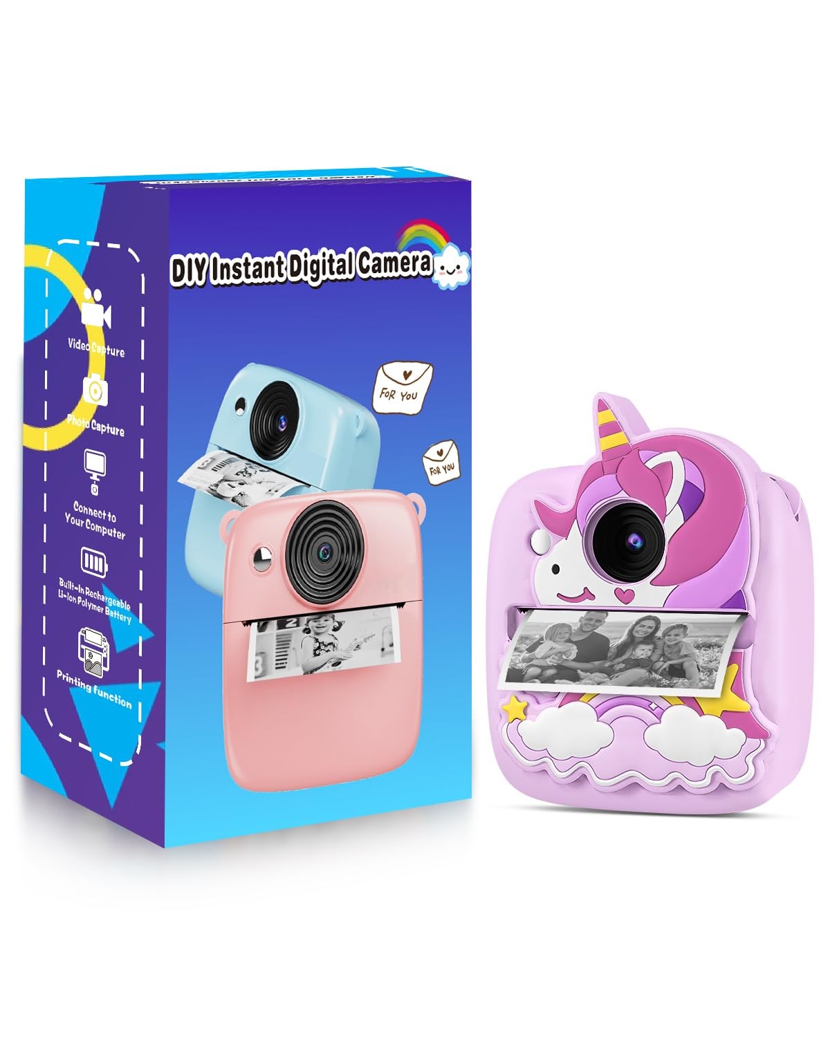 Instant Print for 3-12 Years, Thermal Print Toy is a Surprise Gift for Girls …