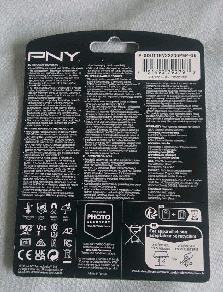 GENUINE PNY 1TB Micro SD Card PRO Elite Prime U3 V30 A2 Flash Memory Card