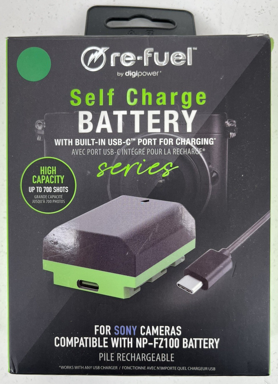 Digipower Re-Fuel Battery 2250mAh for Sony NP-FZ100 USB-C Charging