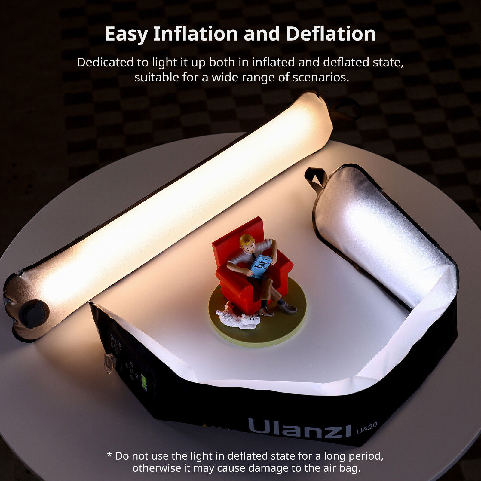 Ulanzi UA20 20W trachea light air cushion LED video light, two-color 2700K-6500K