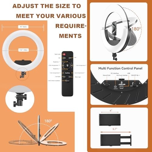 Ring Light Kit 18 Inch 55W LED Video Lighting for Streaming Photography