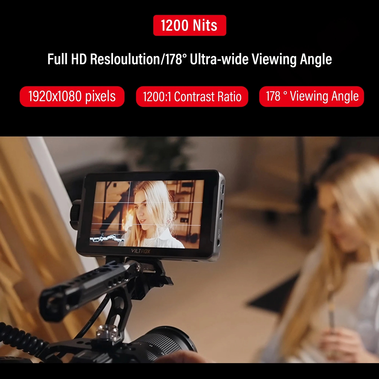 VILTROX DC 550 Pro 5.5″ 4K HDMI Camera Monitors f DSLR Touchscreen Field Monitor