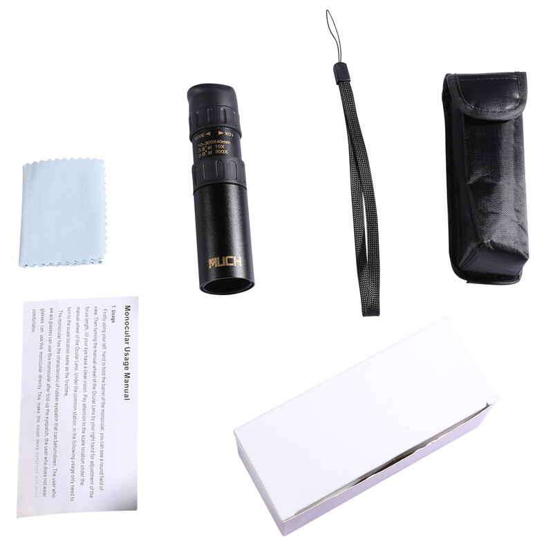 Waterproof 4K 10-300X40mm Zoom BAK4 HD Monocular Telescope Portable Night Vision