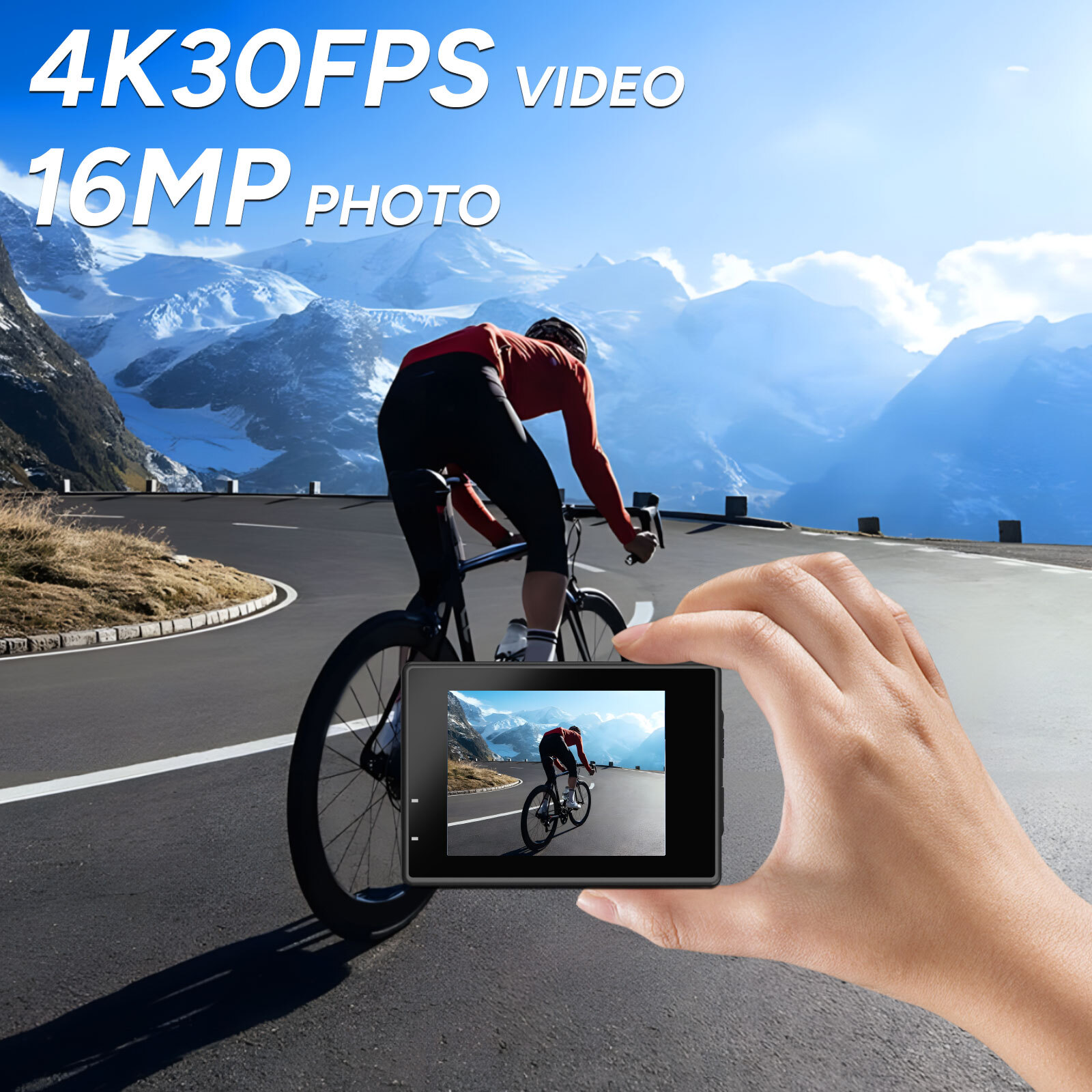 SJCAM 4K Action Camera 170° Wide-Angle Dual Screen Camera with 32G Memory Card