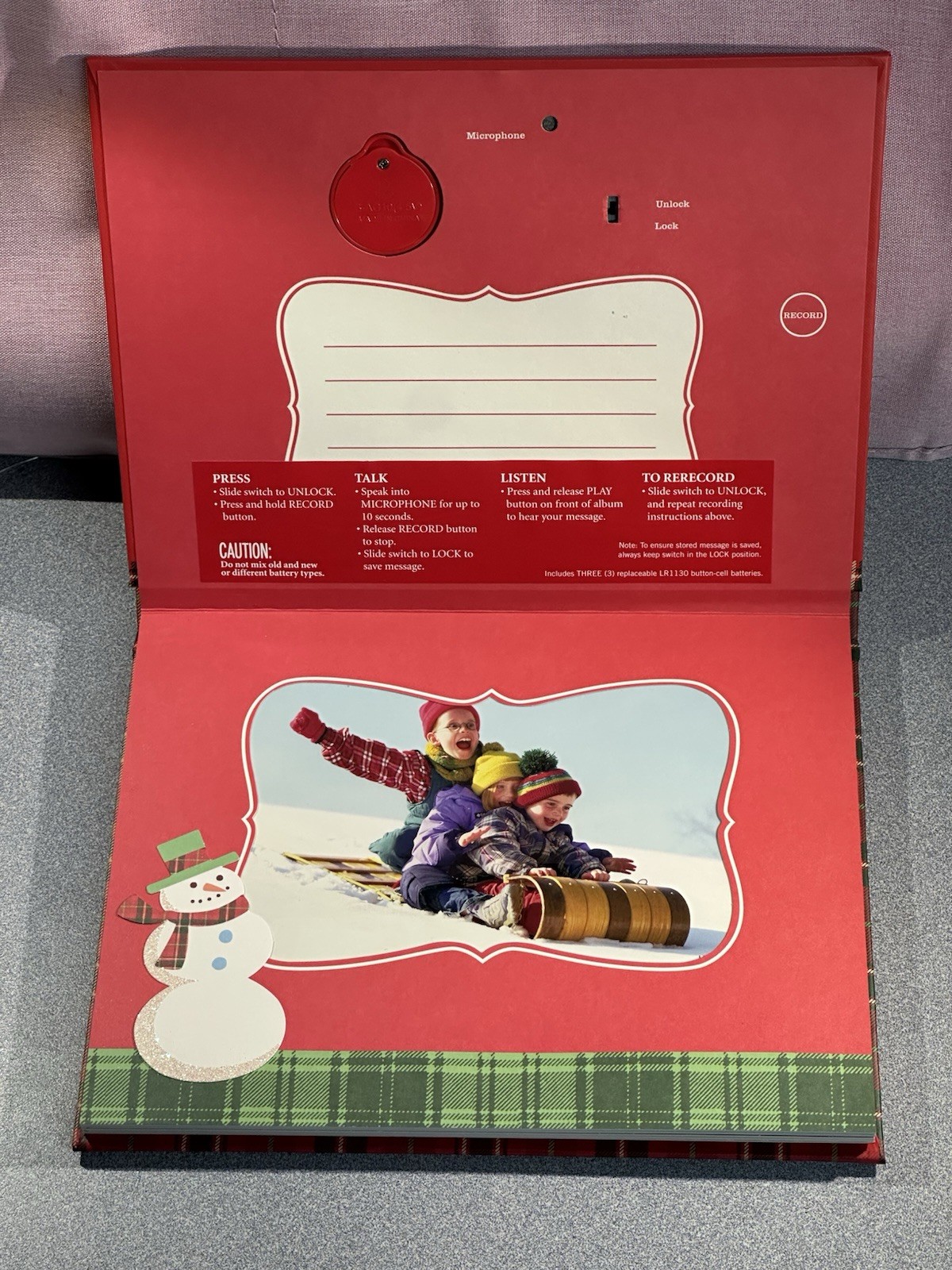 Hallmark Recordable Photo Album New Holds 10 4×6 Photos Winter /Christmas Works