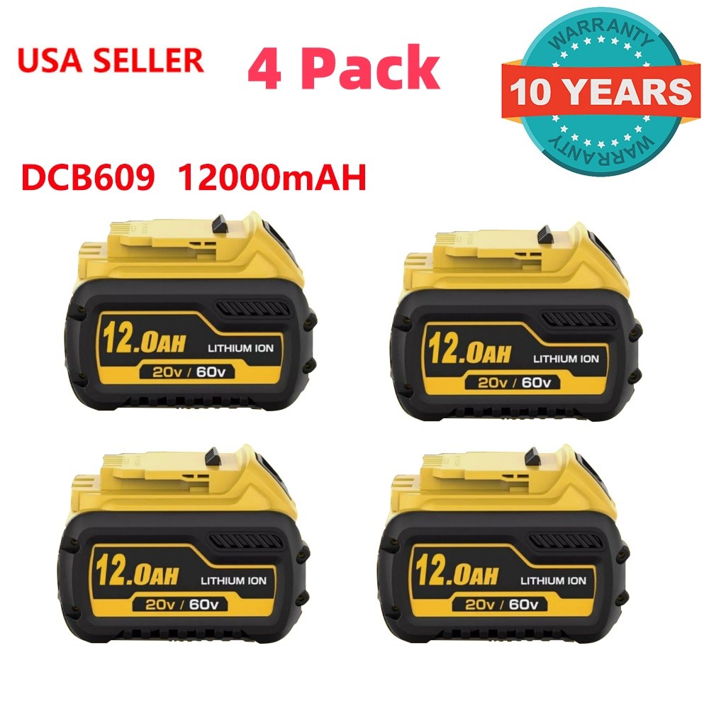 4 Pack DCB606 For DEWALT FLEXVOLT 20V/60V 12Ah MAX Li-Ion Battery DCB606-2