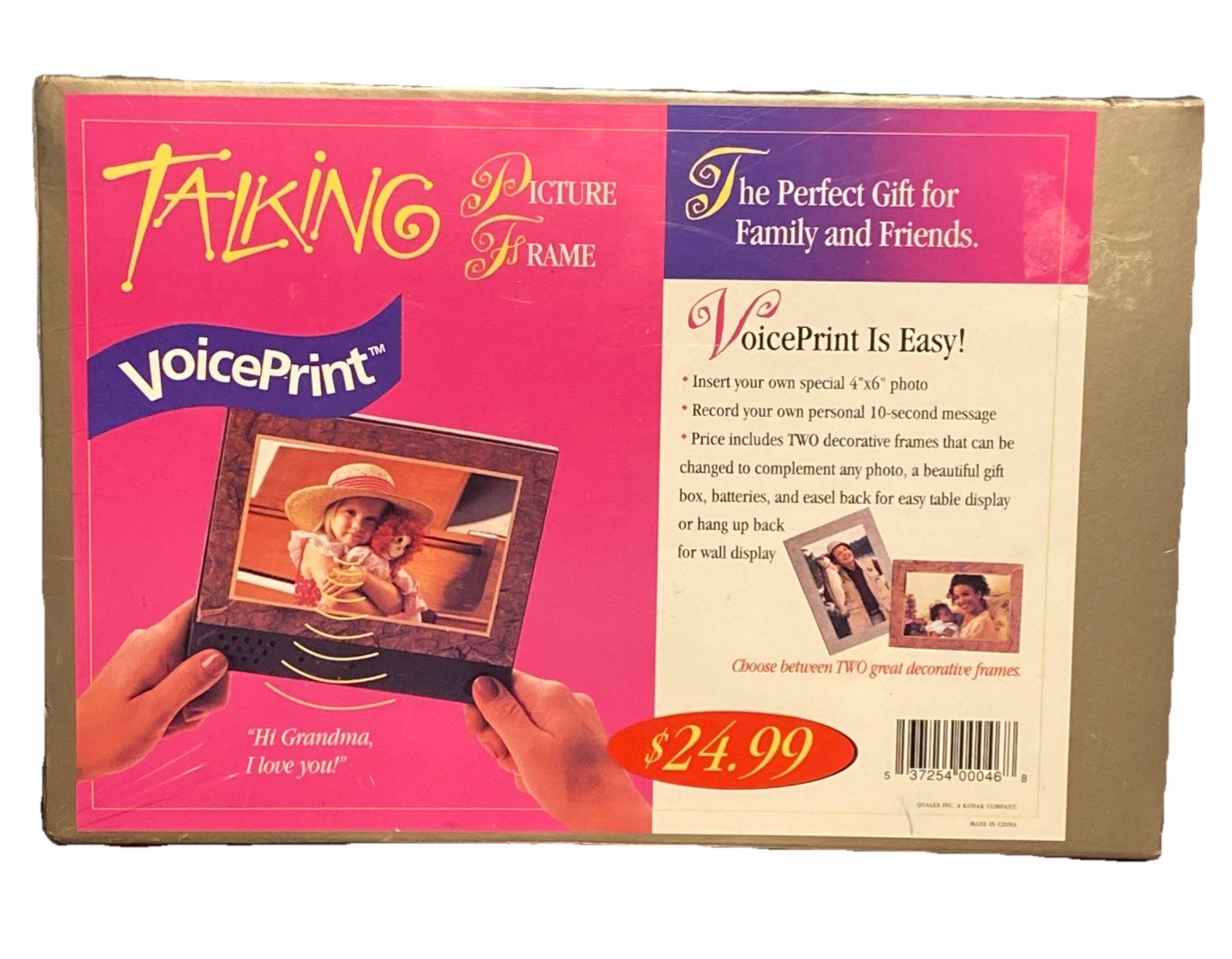 VINTAGE Talking Picture Frame 4X6 – Voiceprint Recordable 90s Y2K Gift, NEW NOS