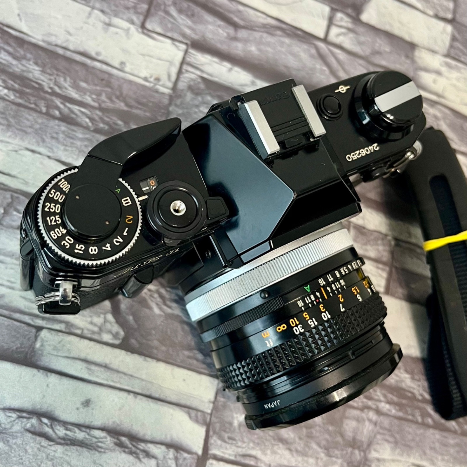Canon AE-1 SLR 35mm Film Camera Black & Canon Lens FD 50mm F1.8 s.c.! From Japan