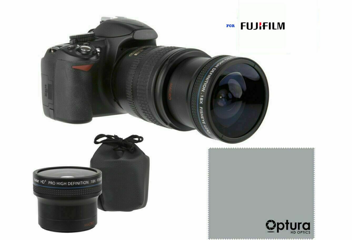 58MM UHD X18 WIDE ANGLE LENS + MACRO LENS FOR FUJIFILM X-T20 MIRRORLESS DSLR
