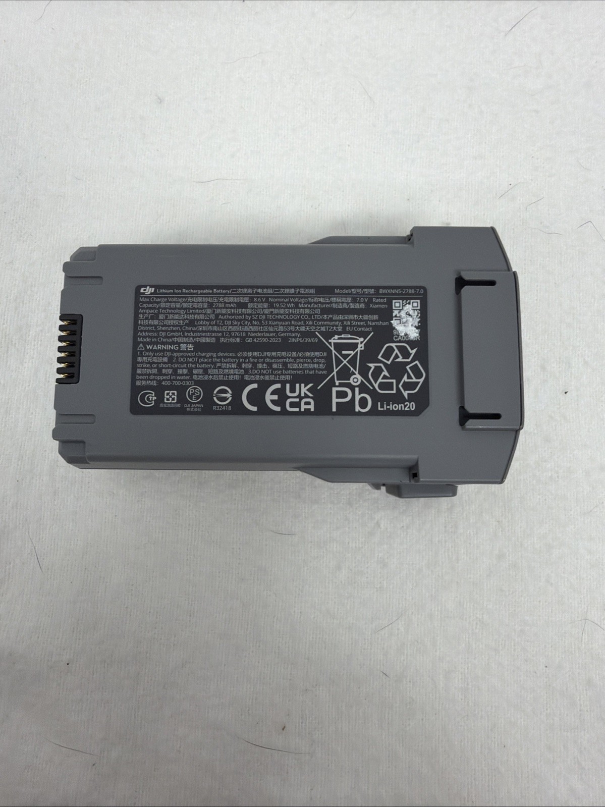 (1) DJI Mini 5 Pro Intelligent Flight Battery 2788 mAh BWXNN5-2788-7.0