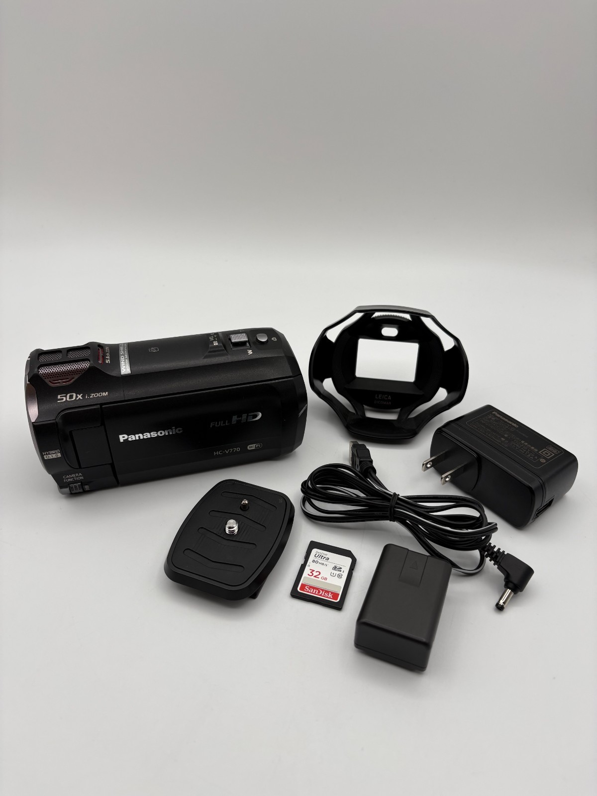 Panasonic HC-V770 Video Camera Camcorder WiFi Full HD w/50x Zoom Bundle