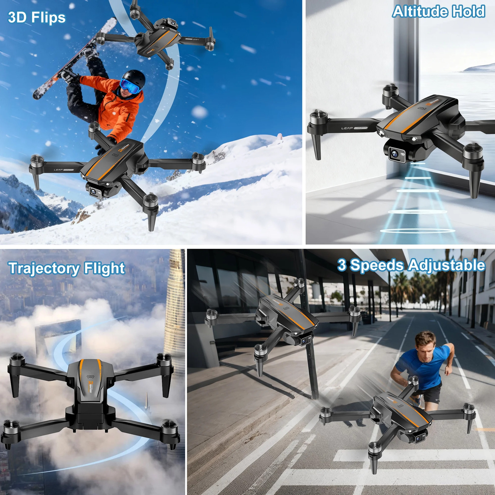 Drone with 4K Camera VR, FPV Drone Quadcopter with Brushless Motor, Headless Mod