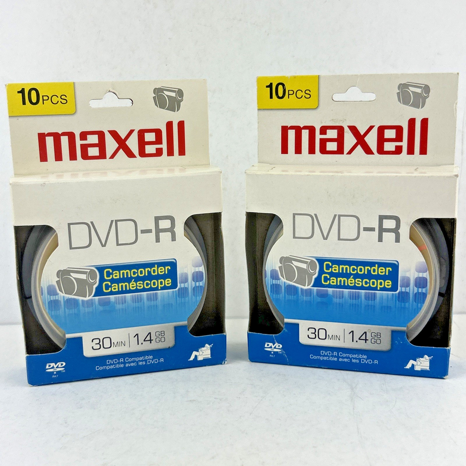 Maxell Camcorder DVD-R TWO 10 packs 30 min 1.4 GB DVDs NOS New (20 Total discs)