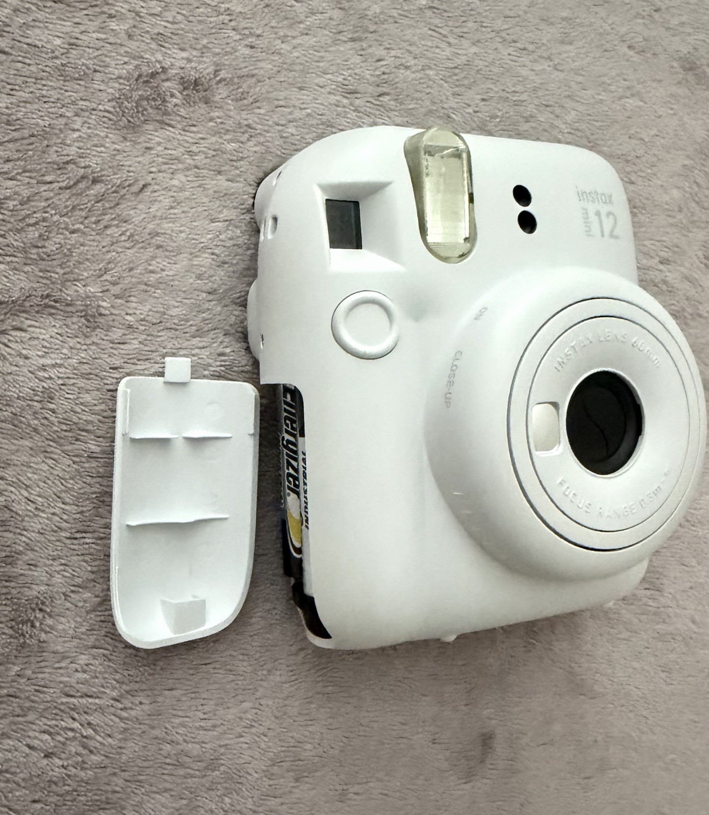 Fujifilm Instax Mini 12 Instant Film Camera Clay White & Case Pink