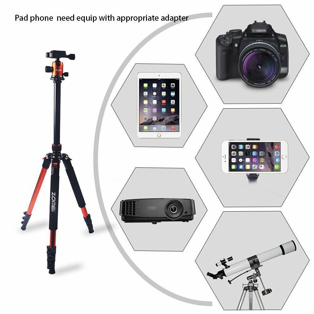 ZOMEI Q-555 Camera Tripod Ball Head Stand Travel for Canon Nikon DSLR Camera